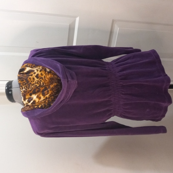 Miss Tina Purple Velvet Jacket Gathered Waist, Size XL - Picture 7 of 7